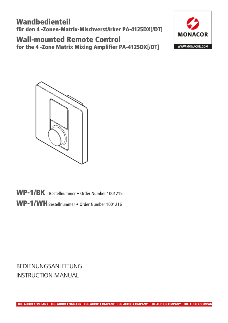 Image de la première page du manuel de l'appareil WP-1