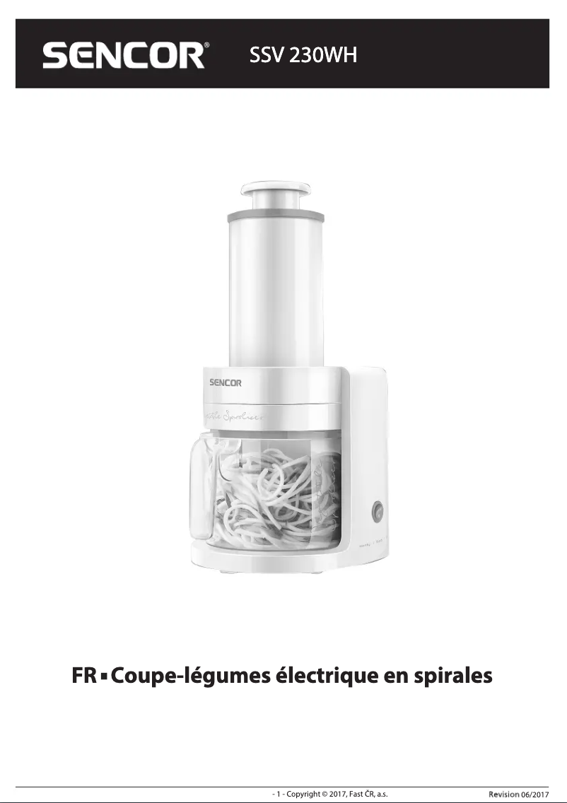 Image de la première page du manuel de l'appareil SSV 230WH