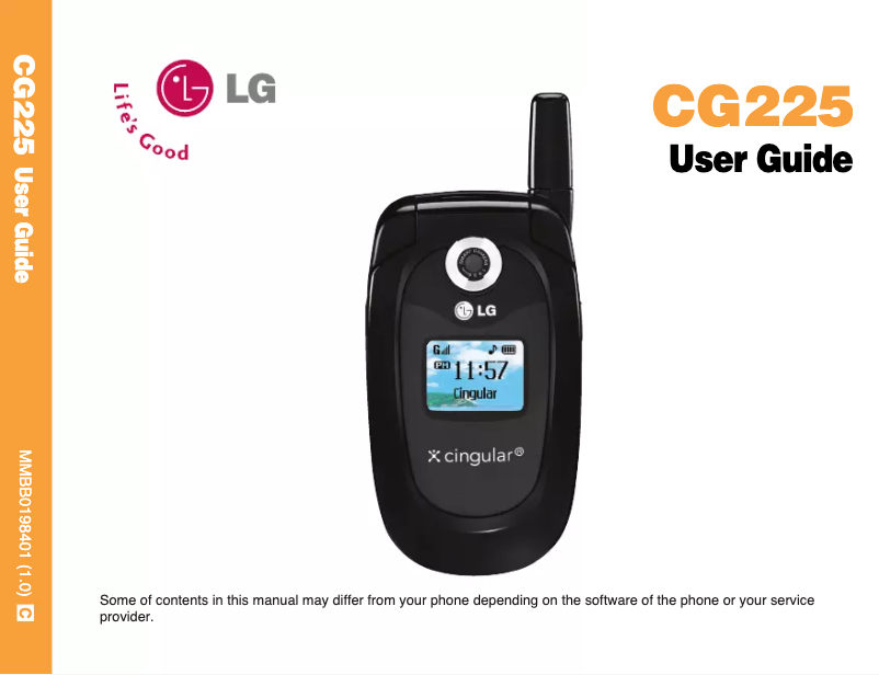 Page 1 de la notice Manuel utilisateur LG CG225