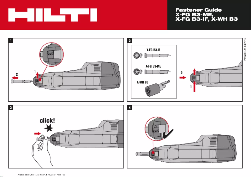 Page 1 de la notice Manuel utilisateur Hilti X-FG B3-IF