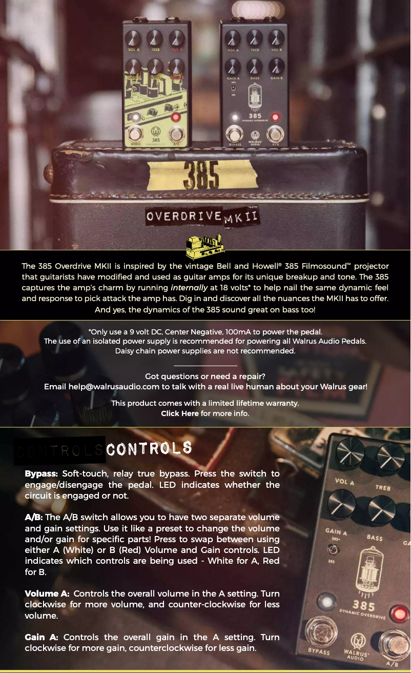 Page n°1 - Manuel utilisateur Walrus Audio 385 MKII