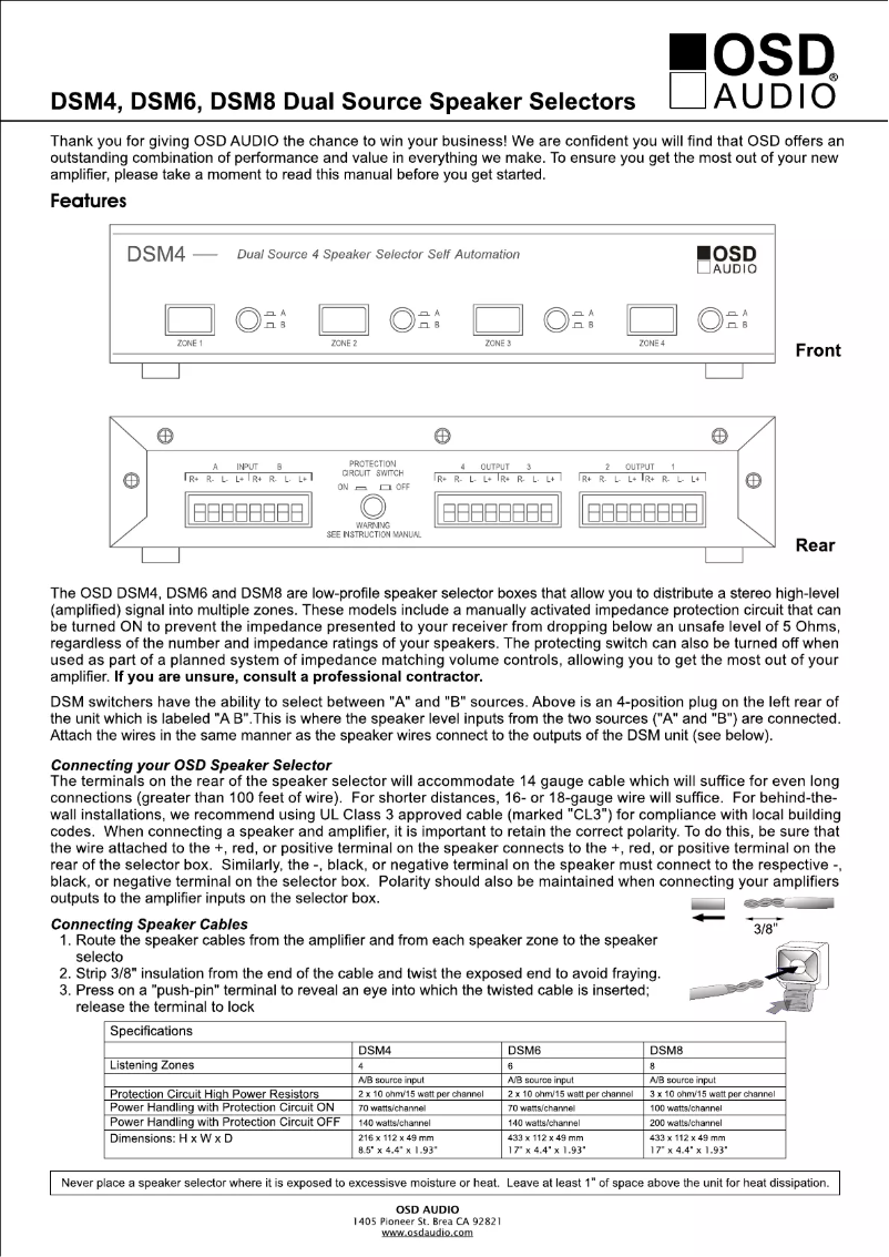 Image de la première page du manuel de l'appareil DSM4