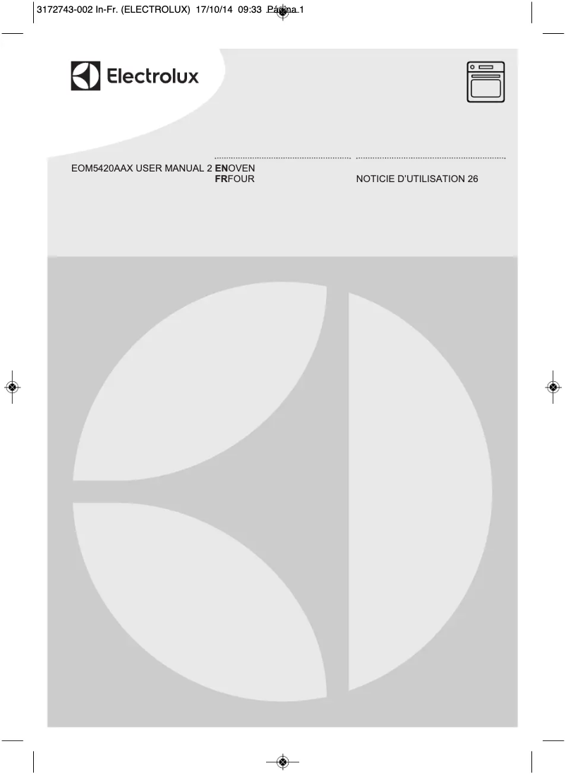 Page 1 de la notice Manuel utilisateur Electrolux EOM5420AAX