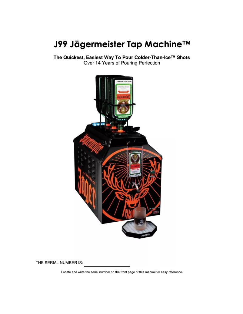 Page 1 de la notice Manuel utilisateur Jägermeister J99