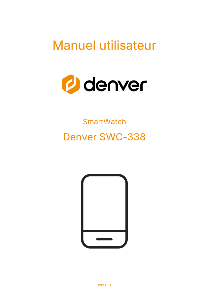 Page n°1 - Manuel utilisateur Denver SWC-338