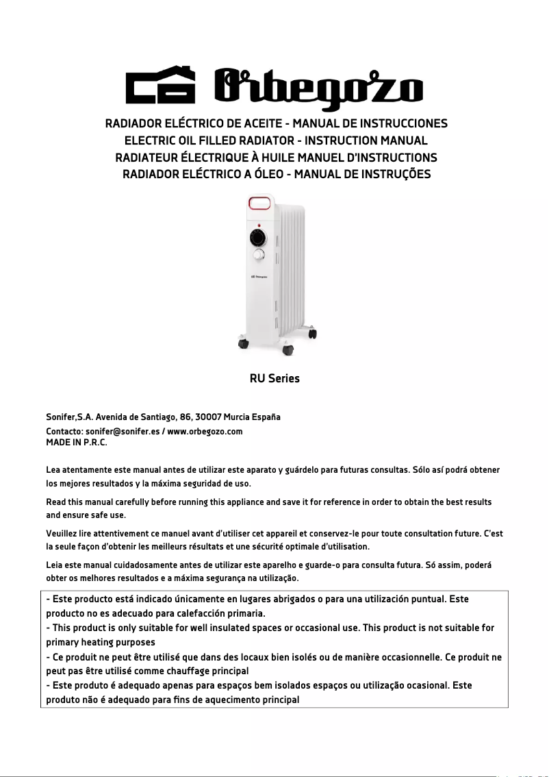 Image de la première page du manuel de l'appareil RU 2500