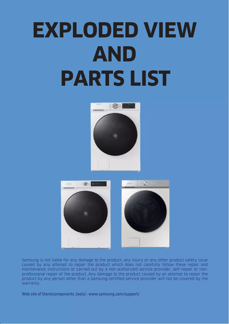 Page 1 de la notice Fiche technique Samsung WW11BB944DGM