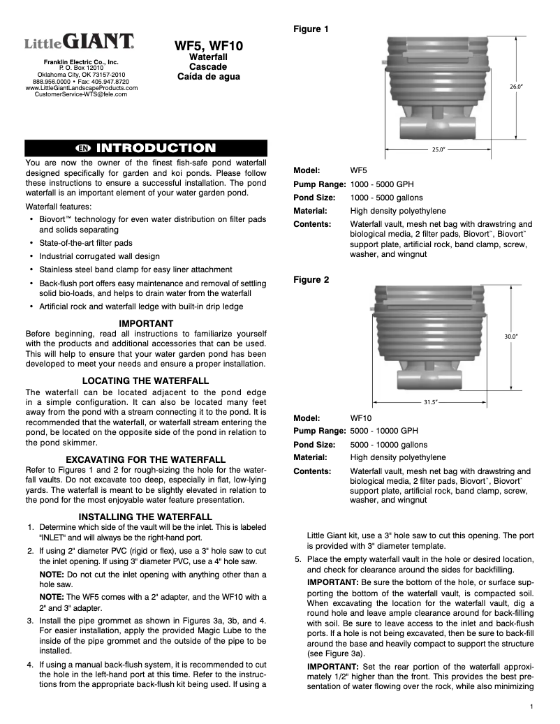 Image de la première page du manuel de l'appareil WF5