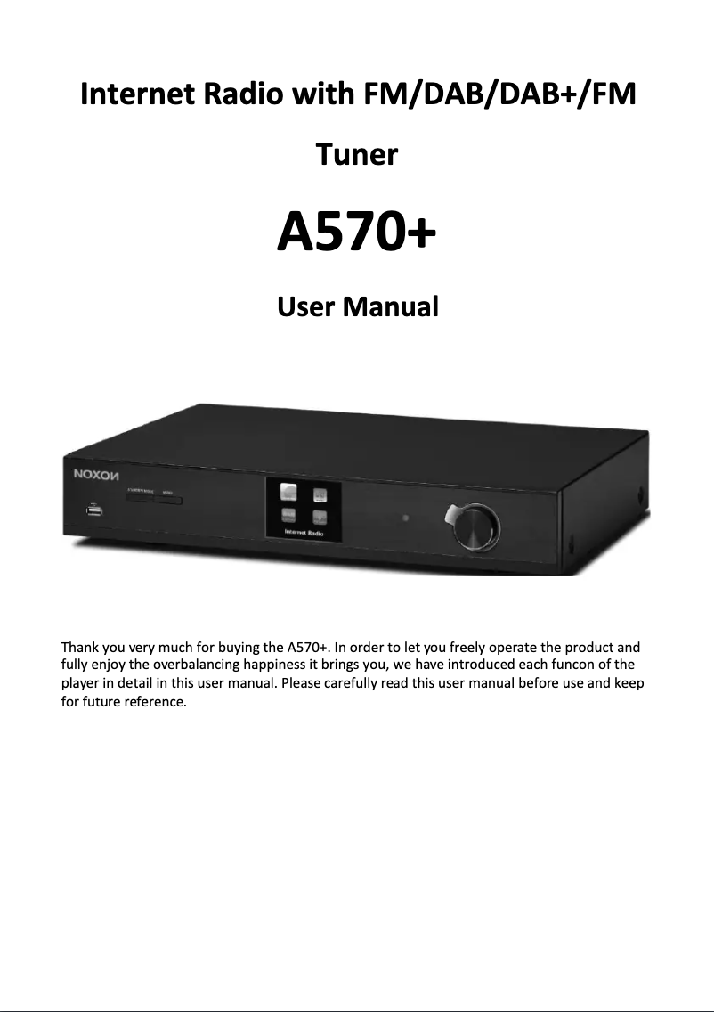 Image de la première page du manuel de l'appareil A570+