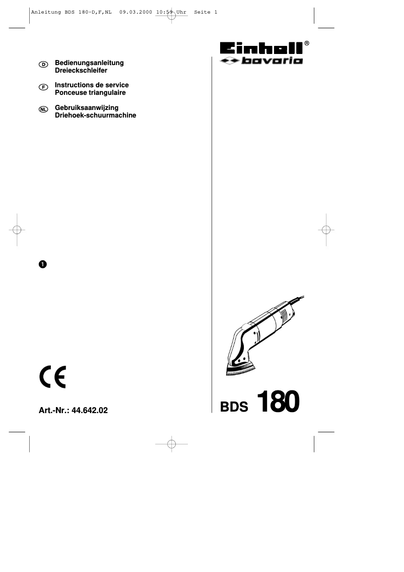 Página 1 del manual Manual de usuario Bavaria by Einhell BDS 180