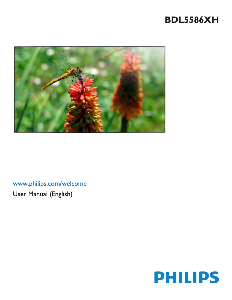 Imagen de la primera página del manual del dispositivo Signage Solutions BDL5586XH