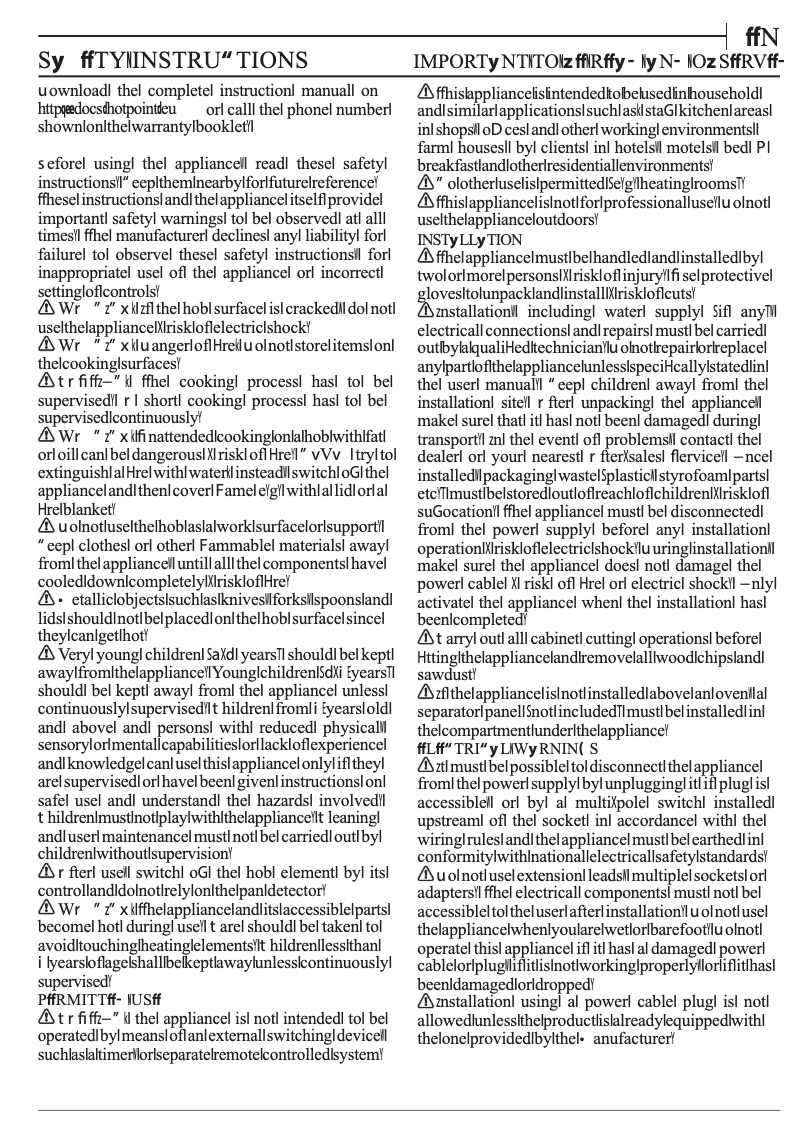 Page 1 of the manual Instructions / Assembly Hotpoint TB 7960C BF