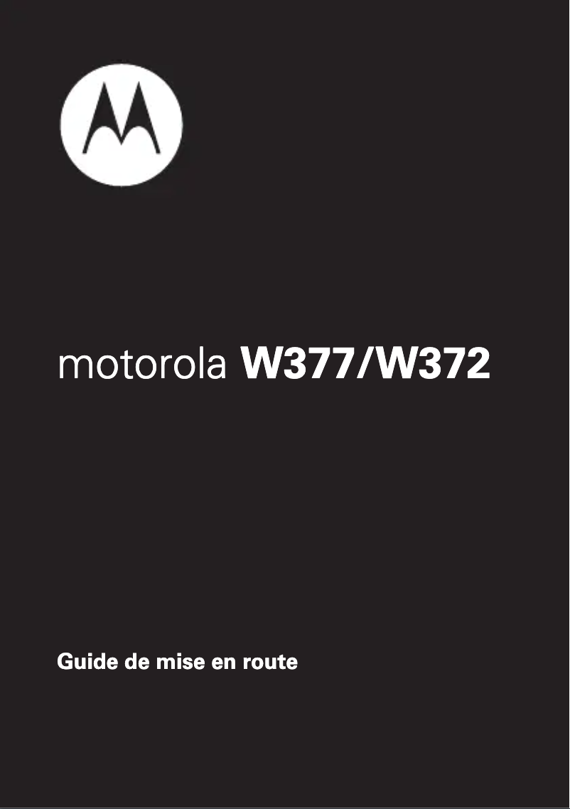 Page 1 de la notice Manuel utilisateur Motorola W372