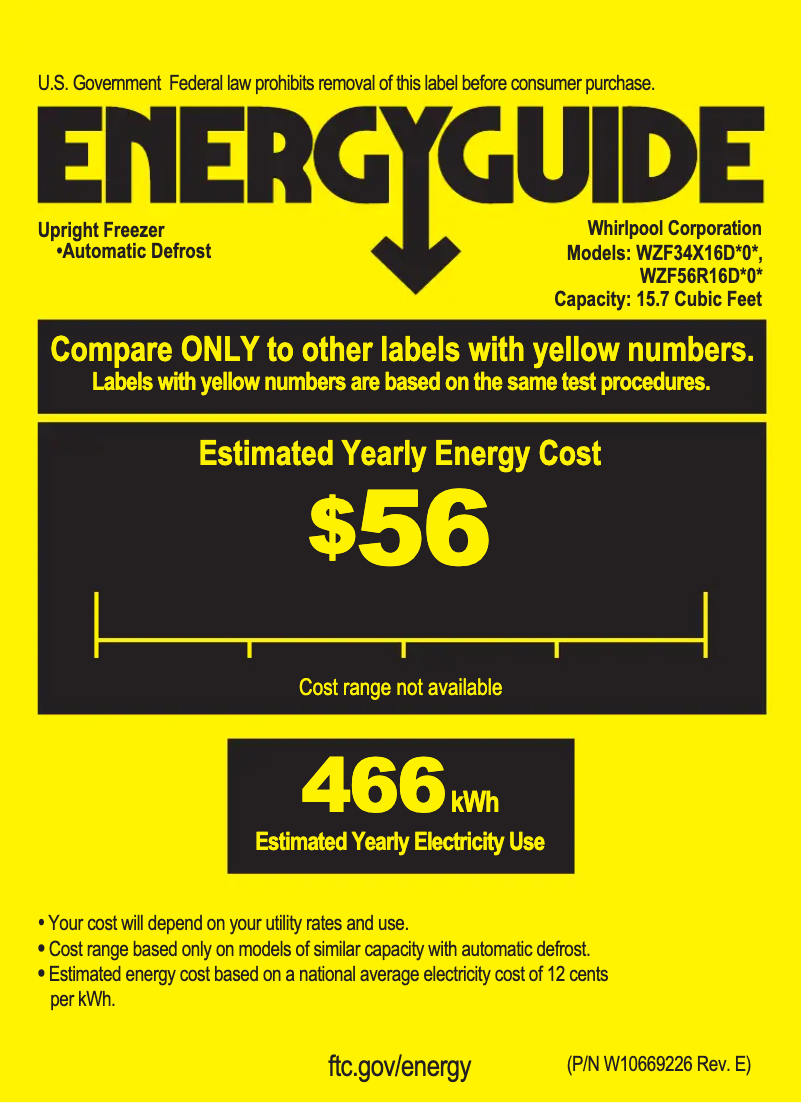 Page n°1 - Label énergétique Whirlpool WZF56R16D