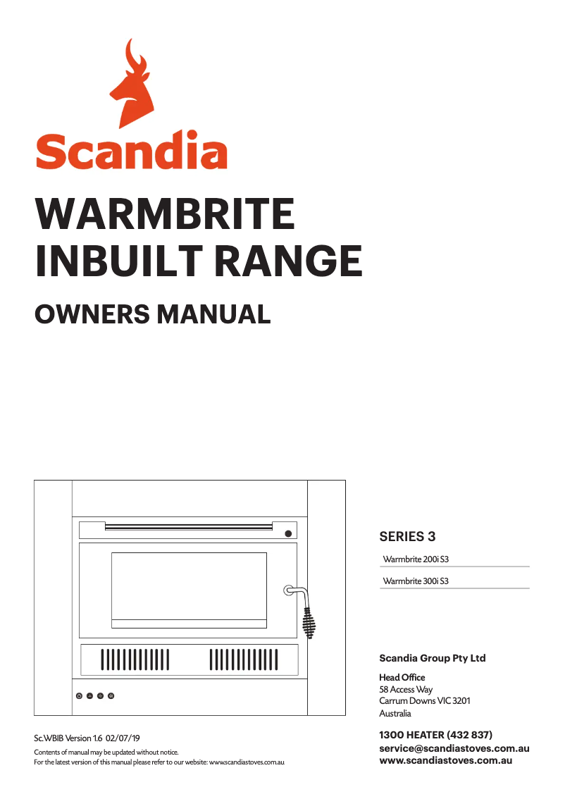 Page n°1 - Manuel utilisateur Scandia Warmbrite 200i S3