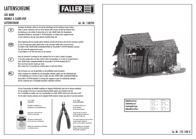 Page n°1 - Manuel utilisateur Faller 130294