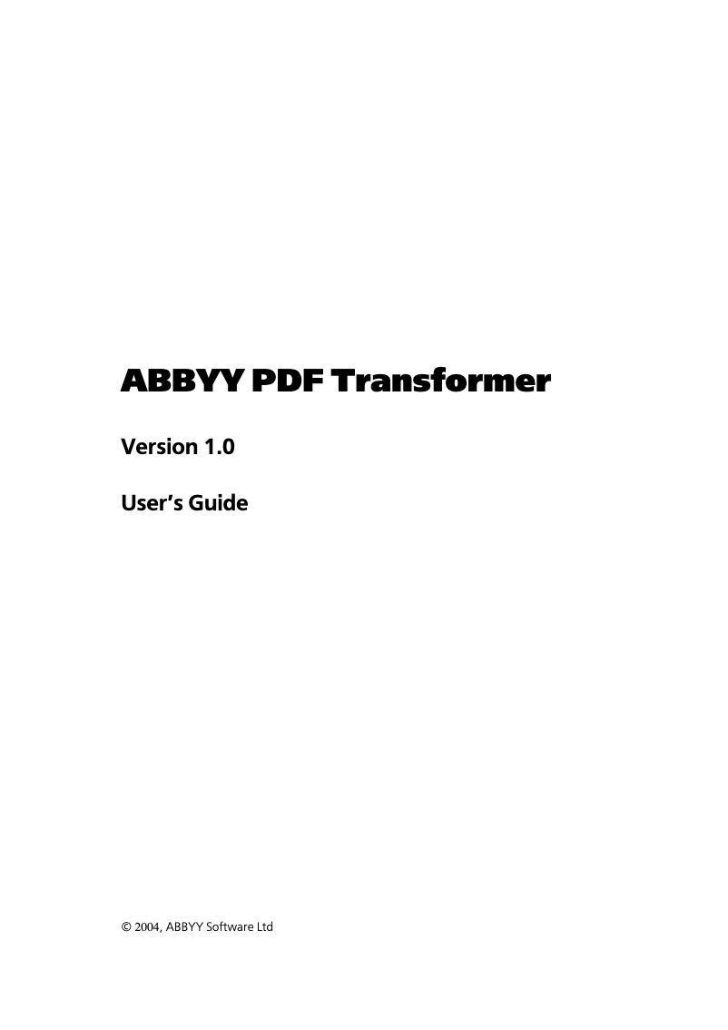 Image de la première page du manuel de l'appareil PDF Transformer 1.0