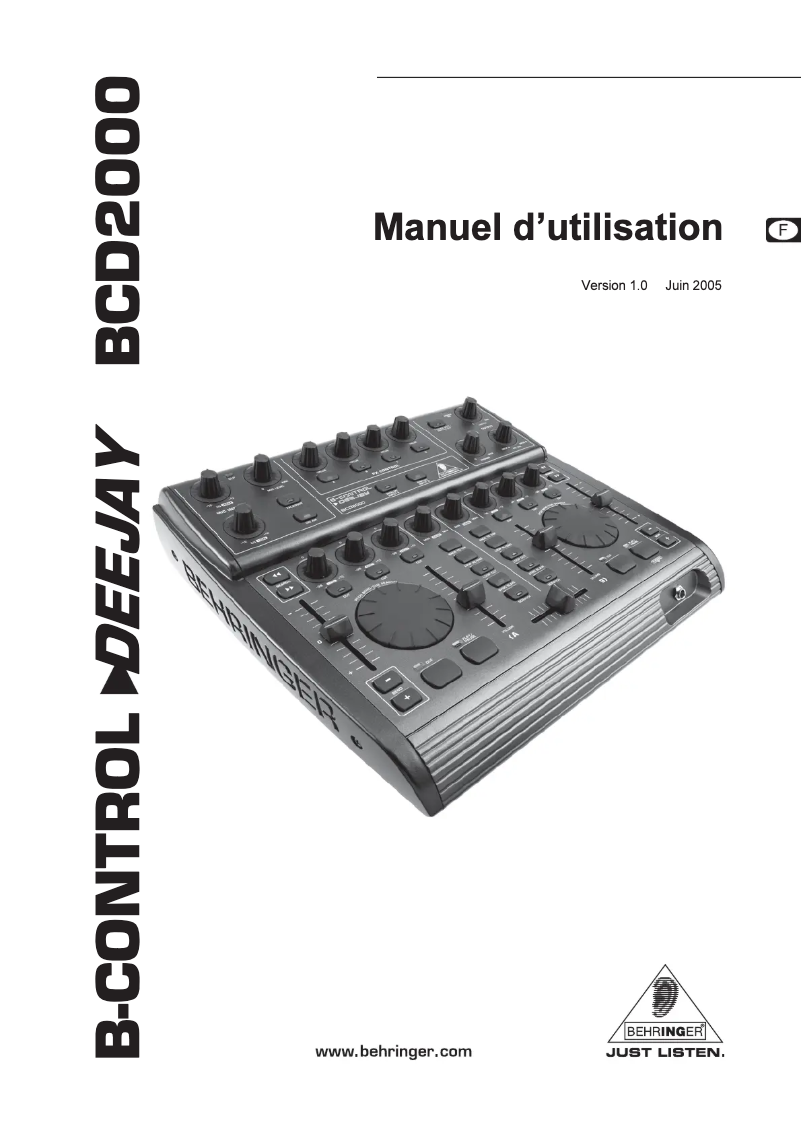 Image de la première page du manuel de l'appareil B-Control Deejay BCD2000