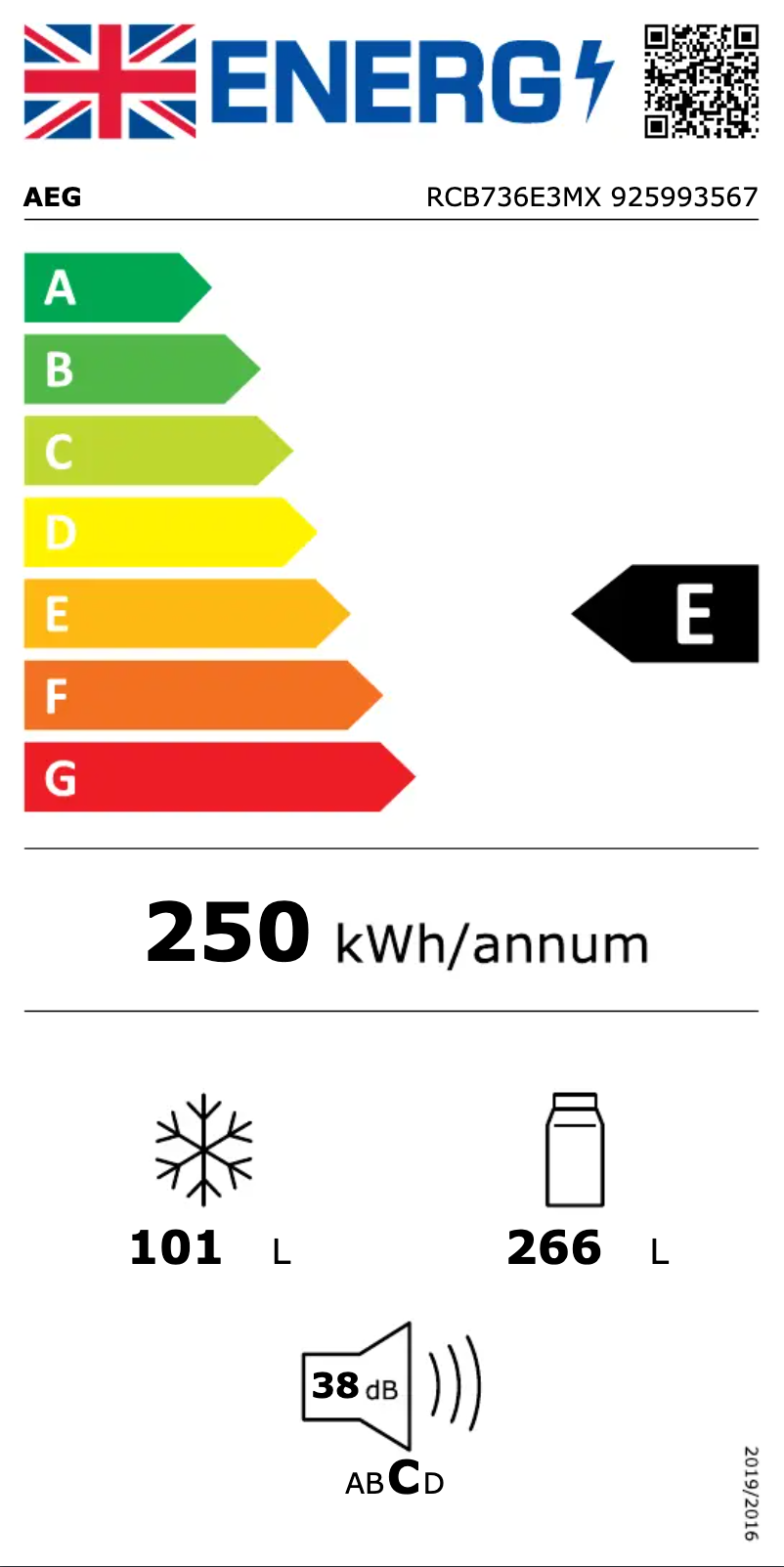 Página 1 del manual Etiqueta energética AEG RCB736E3MX