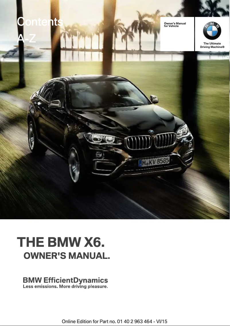 Page 1 de la notice Manuel utilisateur BMW X6 sDrive35i (2016)