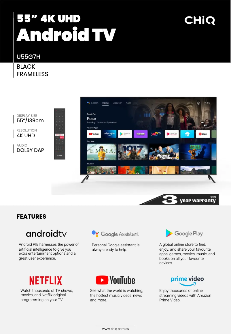 Image de la première page du manuel de l'appareil U55G7H