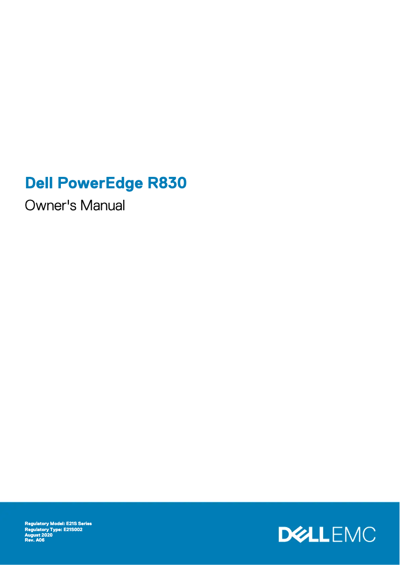Page 1 de la notice Manuel utilisateur Dell PowerEdge R830