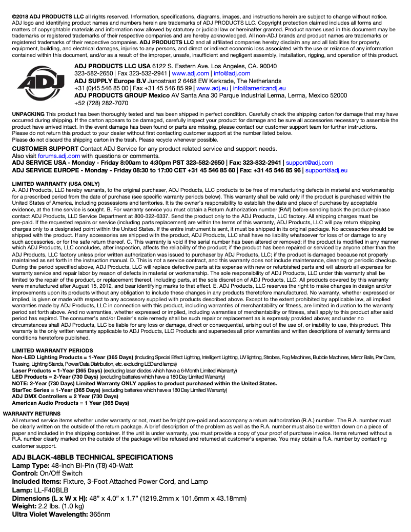 Image de la première page du manuel de l'appareil Black-48BLB