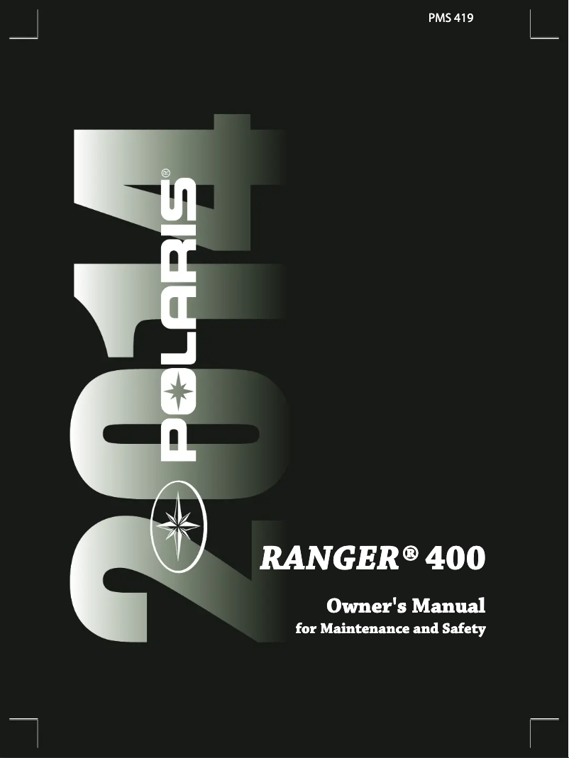 Image de la première page du manuel de l'appareil Ranger 400 (2014)