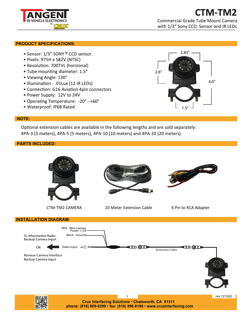 Page n°1 - Manuel utilisateur CRUX CTM-TM2