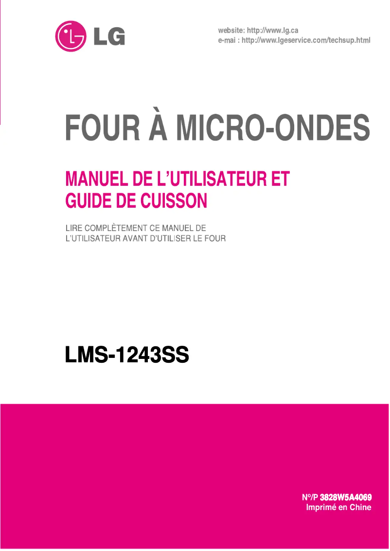 Page 1 de la notice Manuel utilisateur LG MS-1242KLSY
