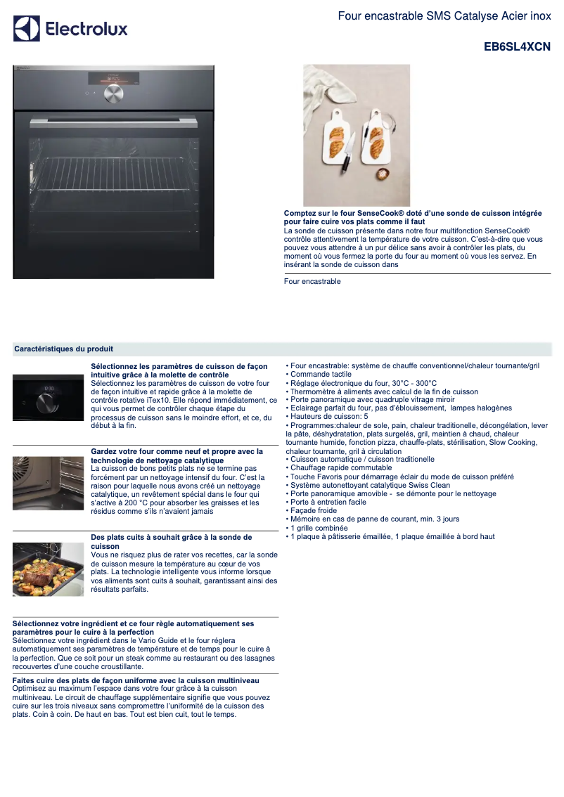 Page n°1 - Fiche technique Electrolux EB6SL4XCN