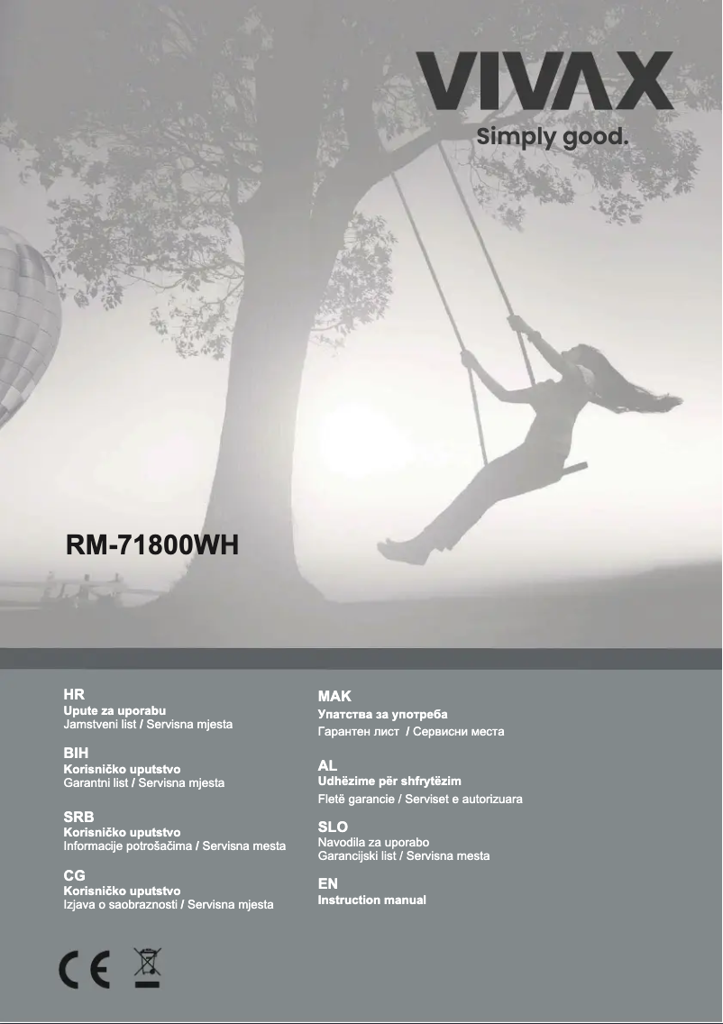 Página 1 del manual Manual de usuario Vivax RM-71800WH