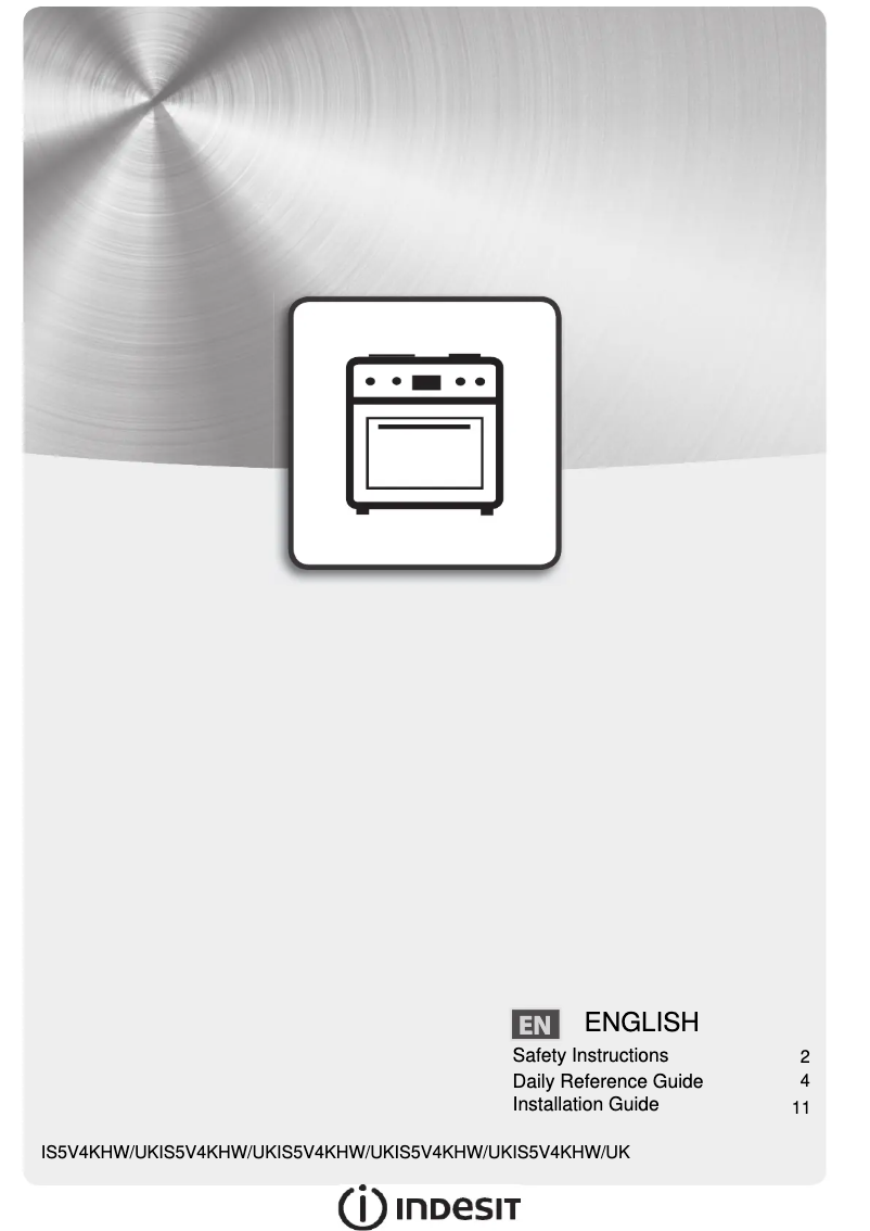 Page n°1 - Instructions / montage Indesit IS5V4KHW/UK