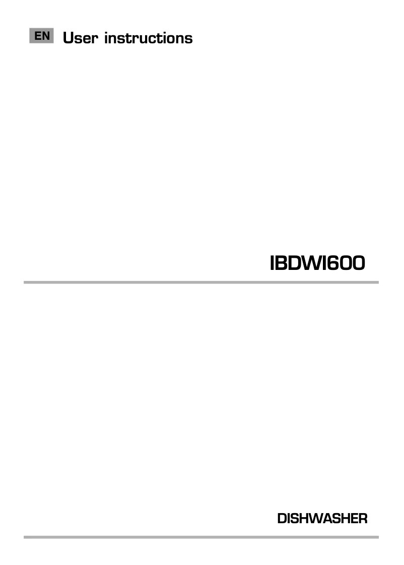 Page n°1 - Manuel utilisateur Baumatic IBDWI600