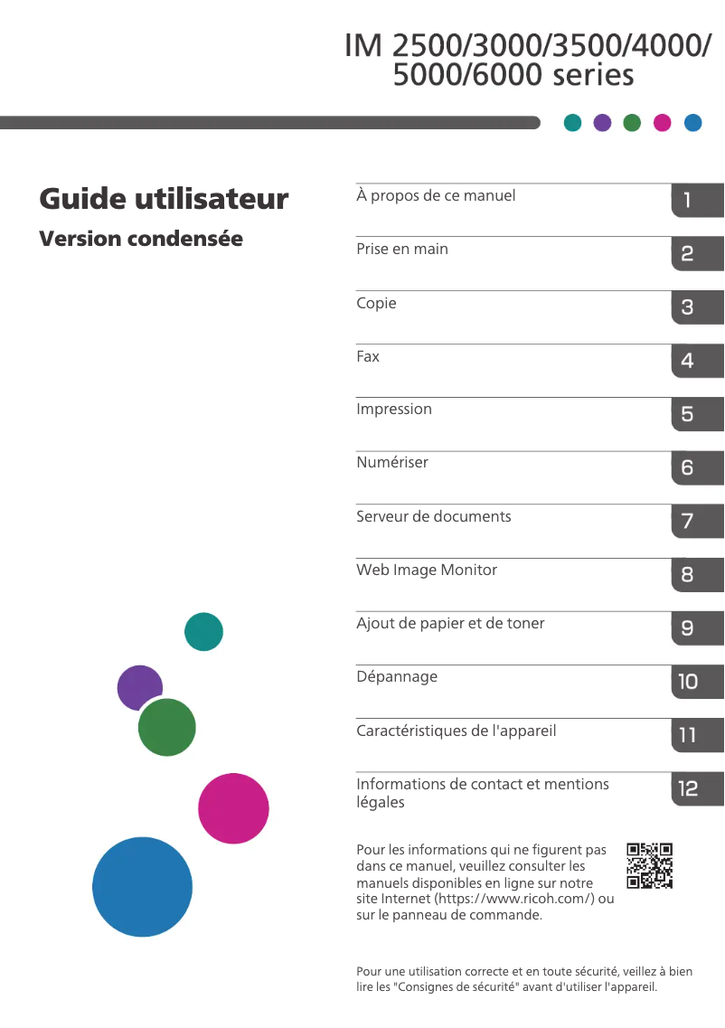 Page n°1 - Manuel utilisateur Ricoh IM 3000
