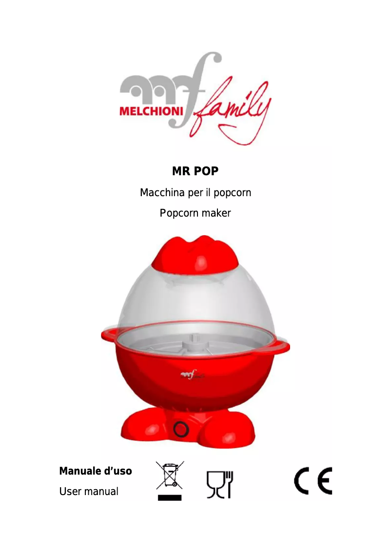 Page 1 de la notice Manuel utilisateur Melchioni Mr. Pop