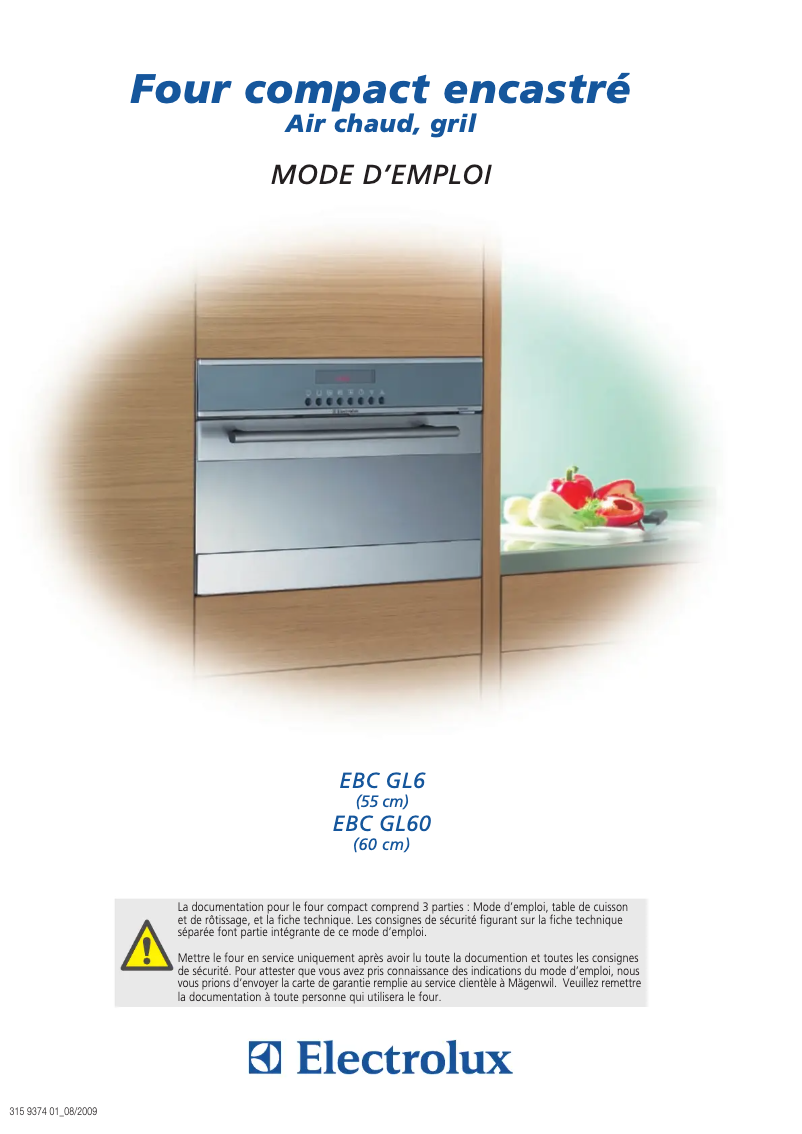 Page n°1 - Manuel utilisateur Electrolux EBCGL6SP