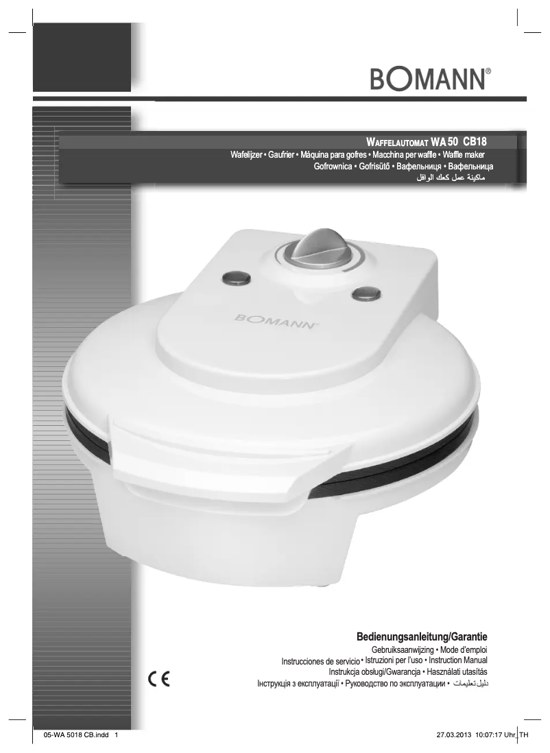 Page 1 de la notice Manuel utilisateur Bomann WA 5018 CB