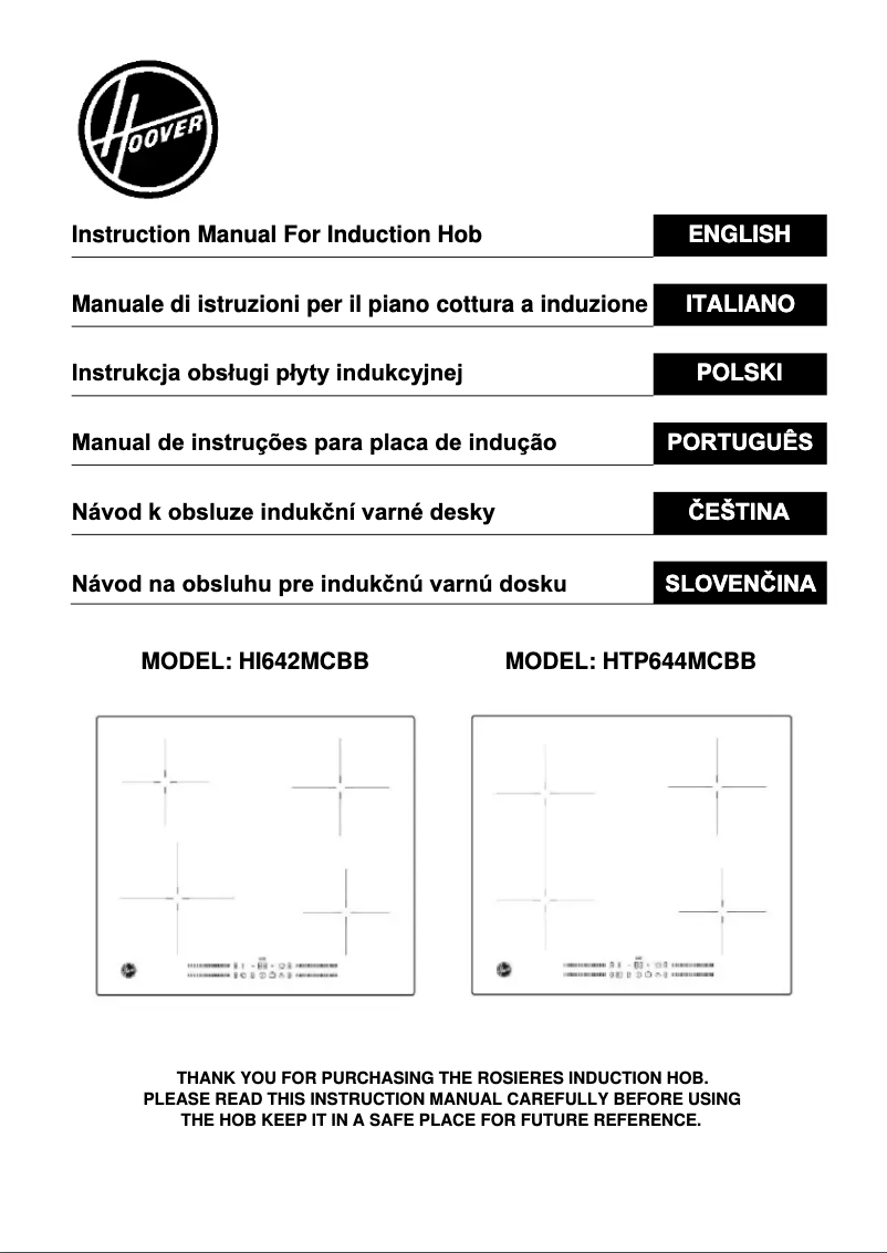 Page n°1 - Manuel utilisateur Hoover HTP644MCBB