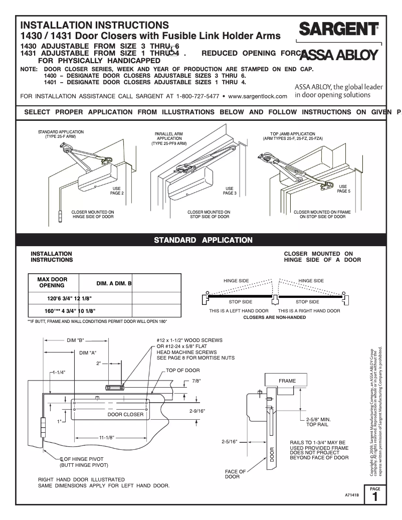 Imagen de la primera página del manual del dispositivo 1431