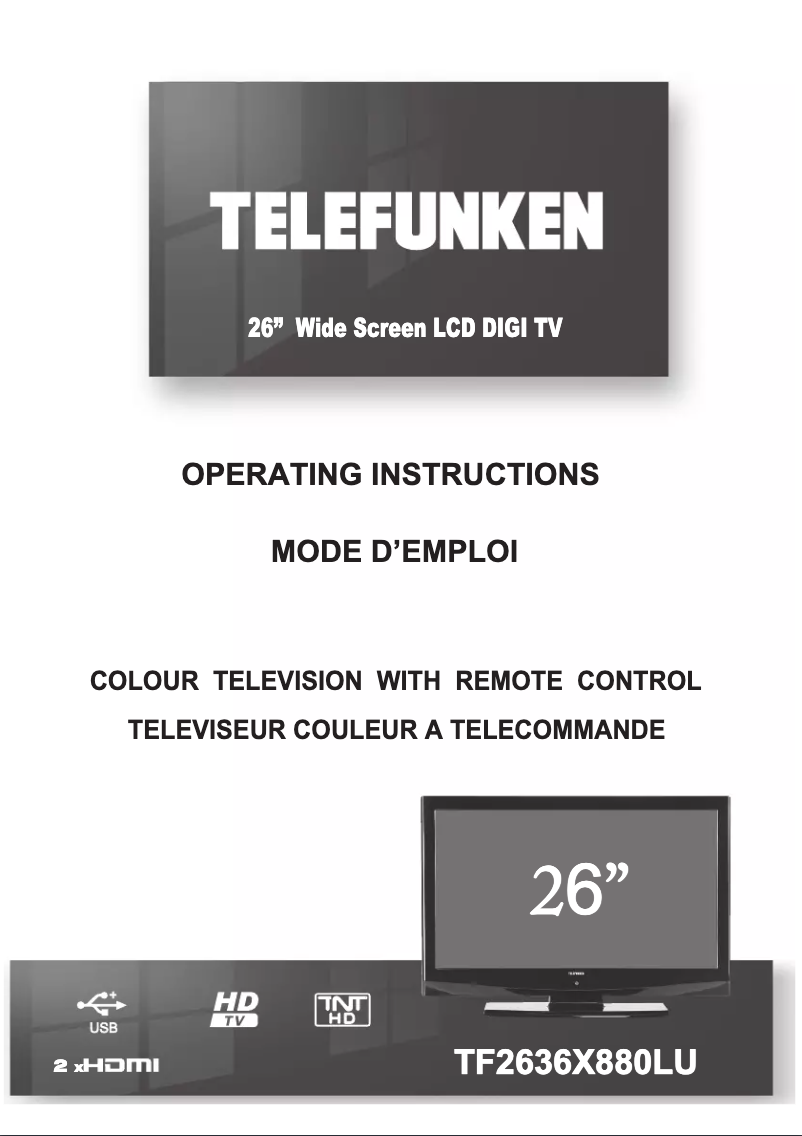 Page n°1 - Manuel utilisateur Telefunken TF2636X880LU