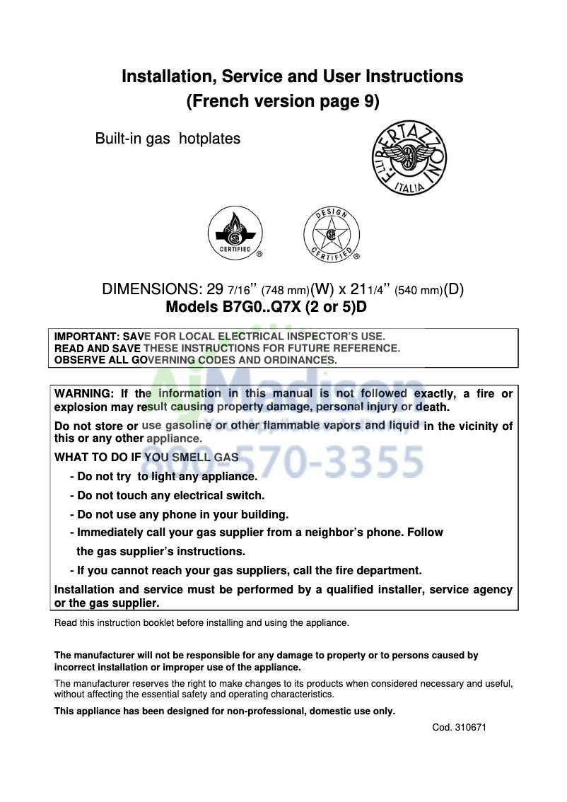 Image de la première page du manuel de l'appareil QB30400XLP