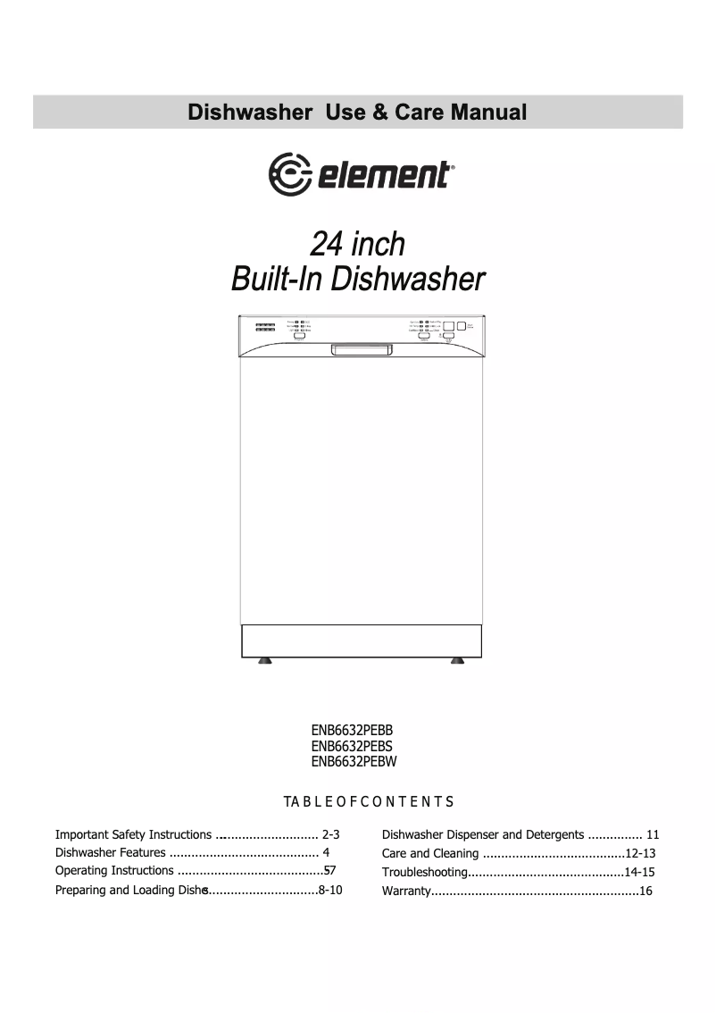 Page 1 de la notice Manuel utilisateur Element ENB6632PEBW
