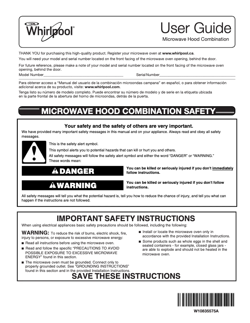 Image de la première page du manuel de l'appareil YWMH31017AS