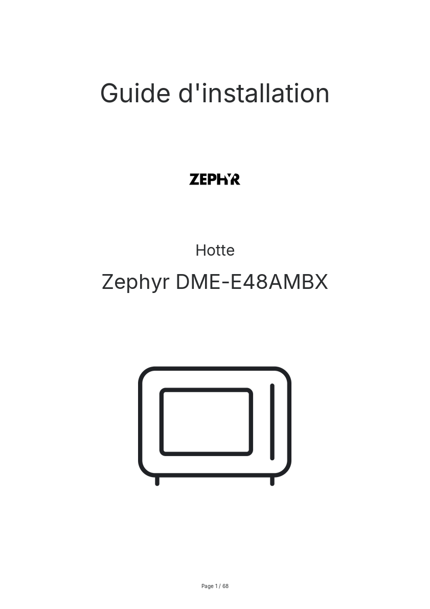 Image de la première page du manuel de l'appareil DME-E48AMBX