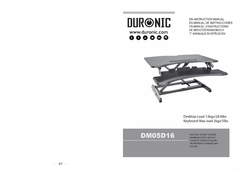 Page n°1 - Manuel utilisateur Duronic DM05D16