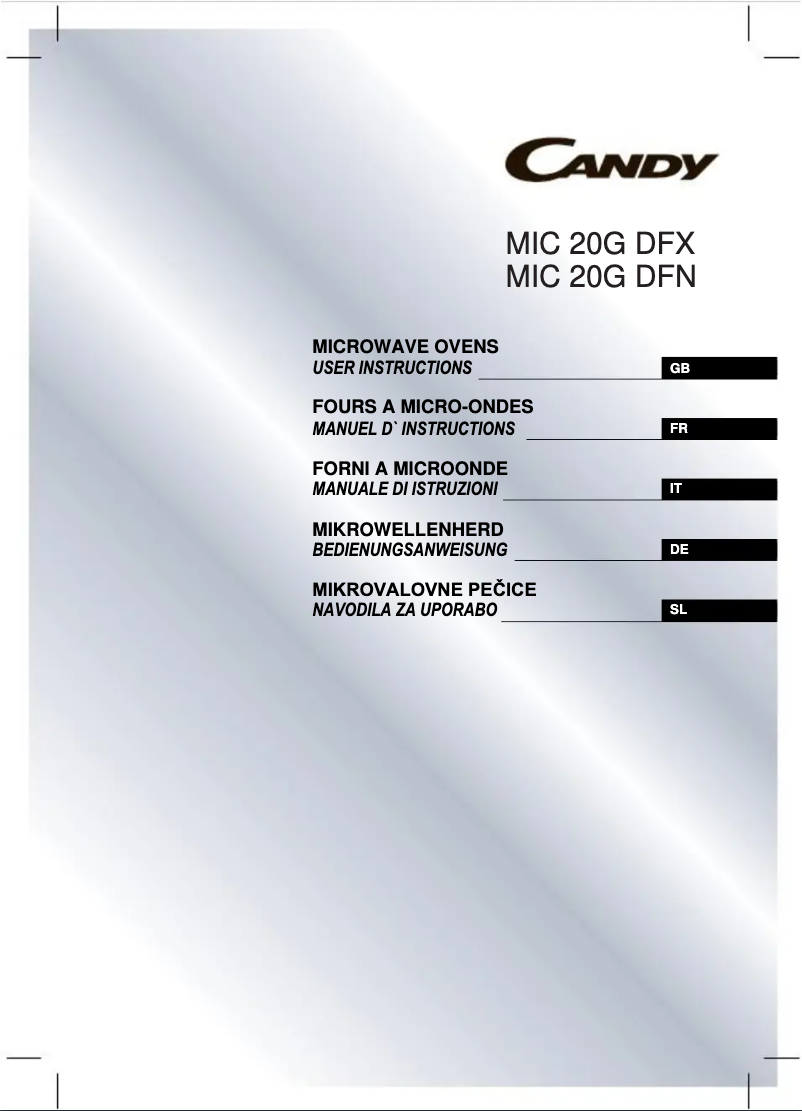 Page 1 of the manual User Manual Candy MIC 20 GDFX