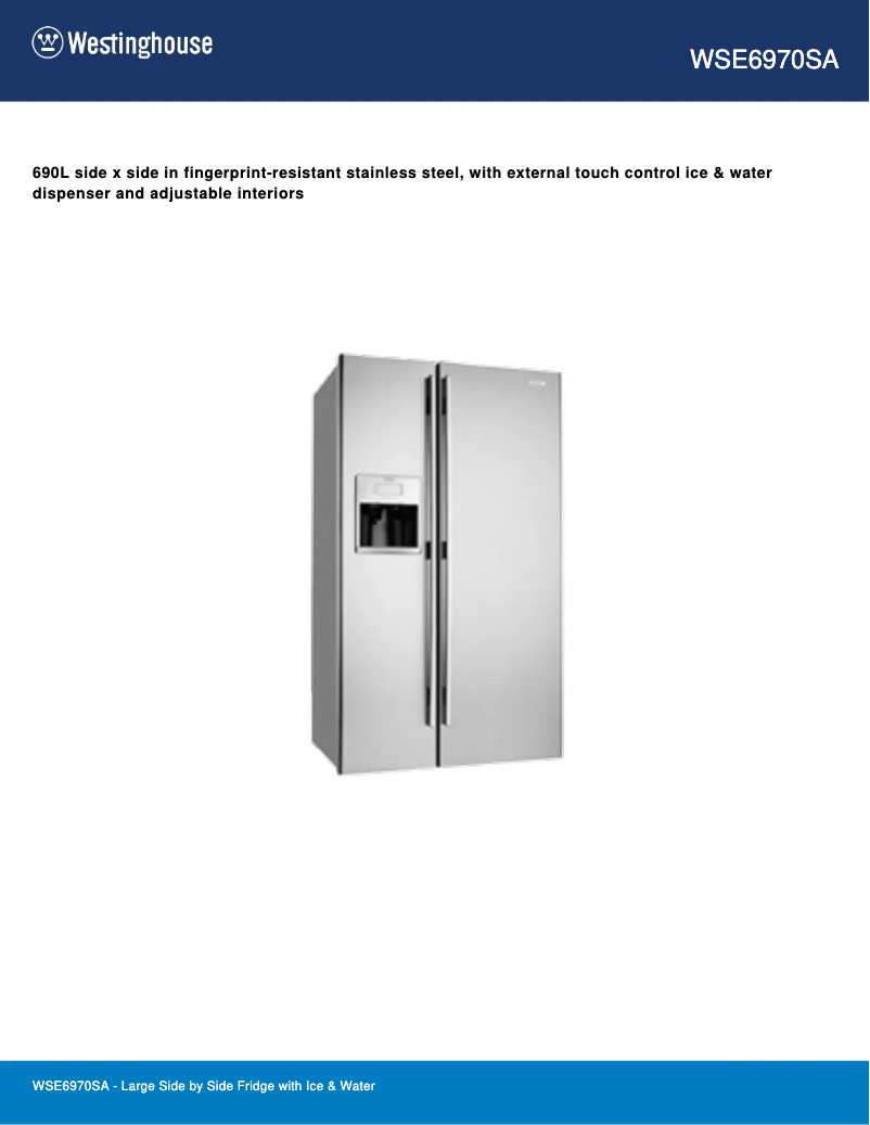 Image de la première page du manuel de l'appareil WSE6970SA