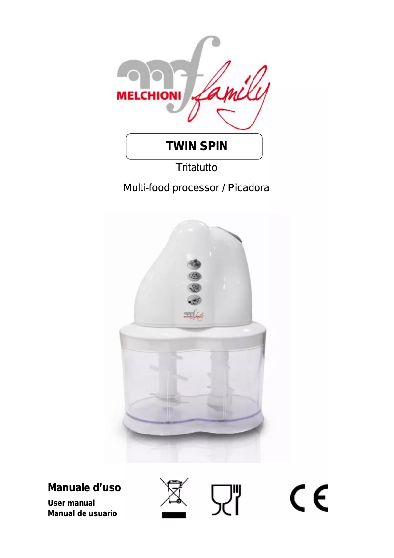 Page 1 de la notice Manuel utilisateur Melchioni Twin Spin