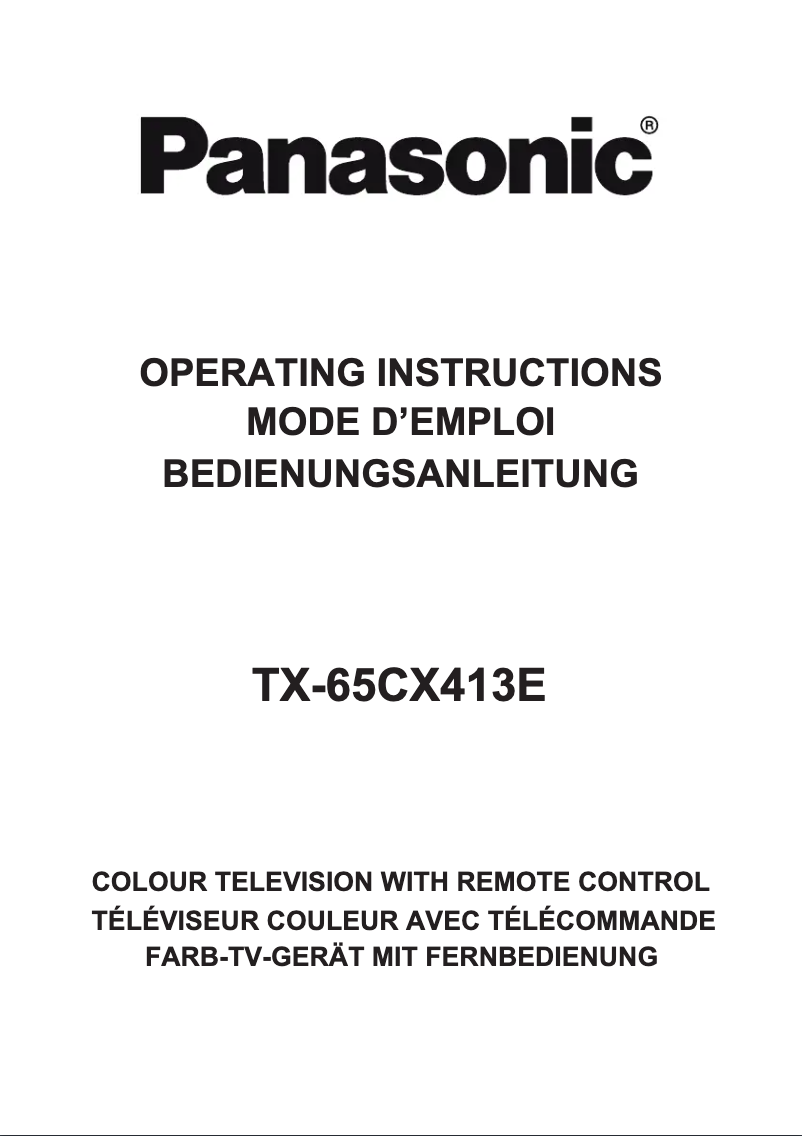 Page 1 de la notice Manuel utilisateur Panasonic Viera TX-65CX413E